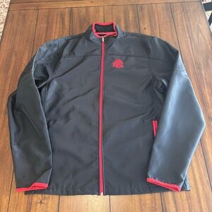 Ohio State Buckeyes Authentic Apparel Varsity Men’s Logo Jacket Sz Large Black